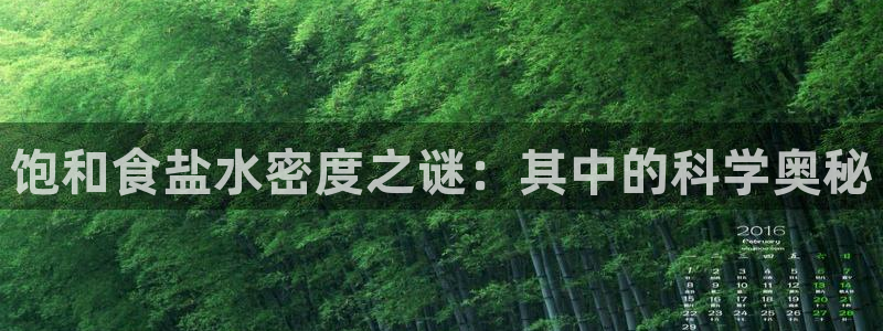 威九国际Sxsx：饱和食盐水密度之谜：其中的科学奥秘